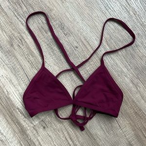 Jolyn Maroon Cross Back, Tie Back Top